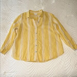 J. Jill Linen Striped Blouse XS